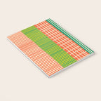 Finnish Patchwork Stripes Pattern Orange Green Pink Chartreuse Notebook Gallery Image 3