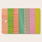 Finnish Patchwork Stripes Pattern Orange Green Pink Chartreuse Cutting Board Gallery Image 1