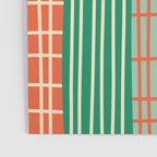 Finnish Patchwork Stripes Pattern Orange Green Pink Chartreuse Poster Gallery Image 3