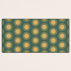 Boho Summer Sun Pattern X Kelly Green and Yellow Desk Mat Gallery Image 3