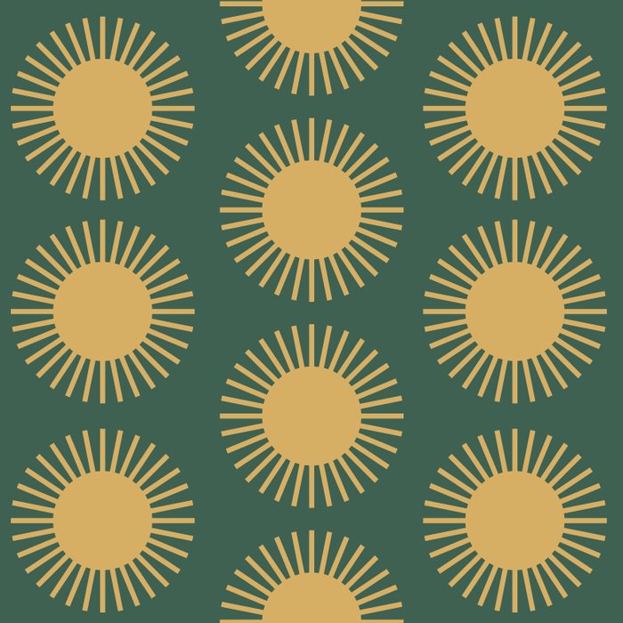 Boho Summer Sun Pattern X Kelly Green and Yellow Coffee Mug Gallery Image 2