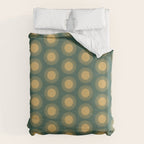 Boho Summer Sun Pattern X Kelly Green and Yellow Duvet Cover Gallery Image 6