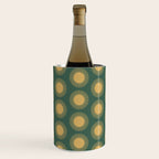 Boho Summer Sun Pattern X Kelly Green and Yellow Wine Chiller Gallery Image 1