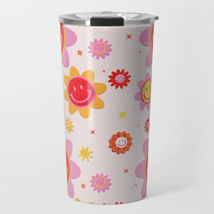 Smiling Flower Faces  Travel Mug Gallery Image 1