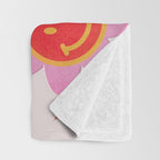 Smiling Flower Faces  Throw Blanket Gallery Image 3