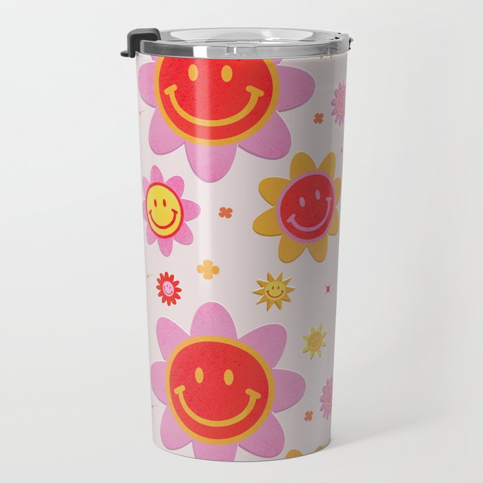 Smiling Flower Faces  Travel Mug Gallery Image 3