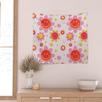 Smiling Flower Faces  Wall Tapestry Gallery Image 2