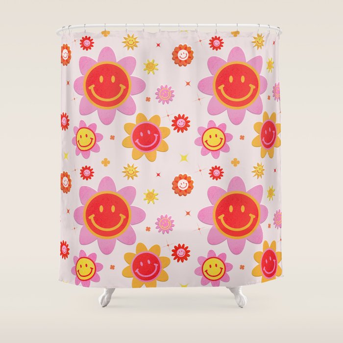 Smiling Flower Faces  Shower Curtain Gallery Image 1