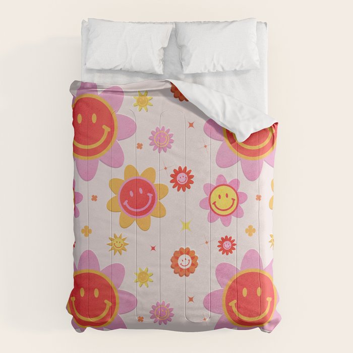 Smiling Flower Faces  Comforter Gallery Image 1