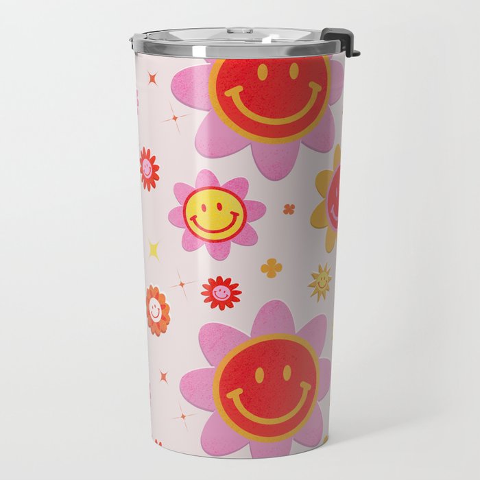 Smiling Flower Faces  Travel Mug Gallery Image 2