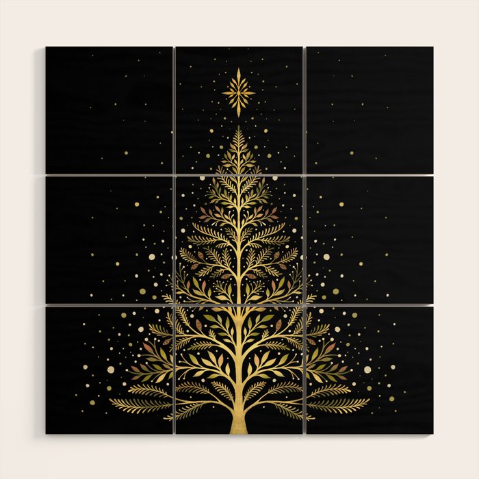 Christmas Night Tree-Glowing Wood Wall Art Gallery Image 1