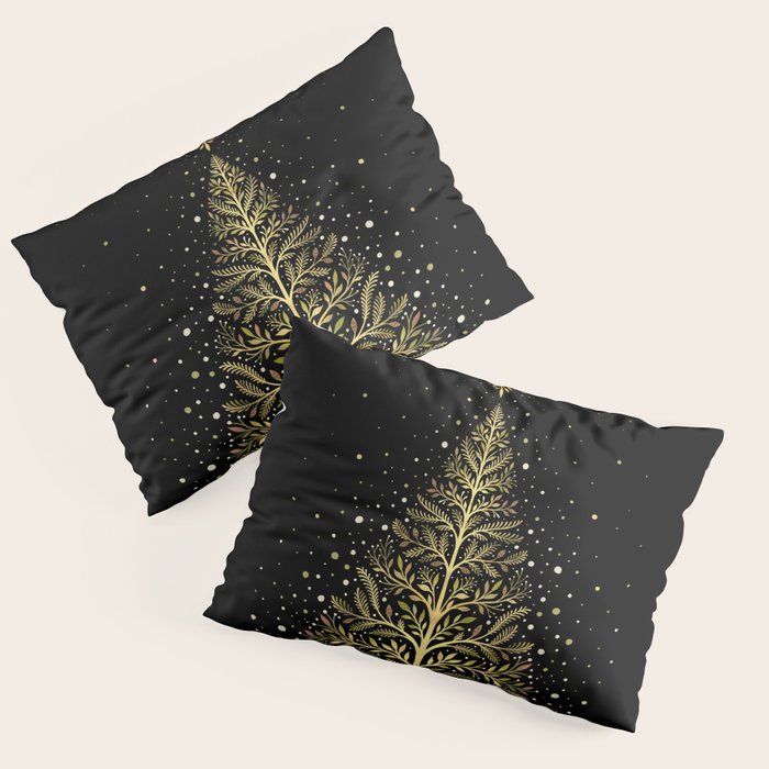 Christmas Night Tree-Glowing Pillow Sham Gallery Image 1