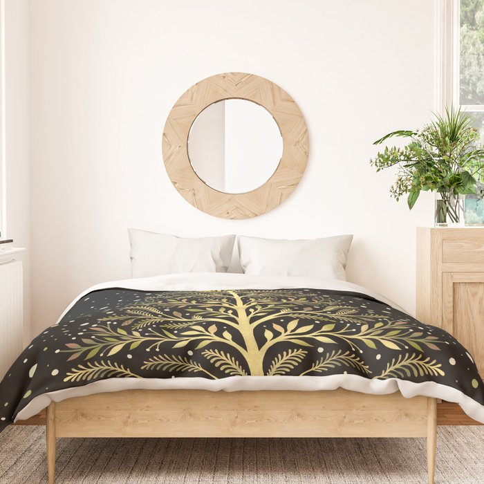 Christmas Night Tree-Glowing Duvet Cover Gallery Image 3