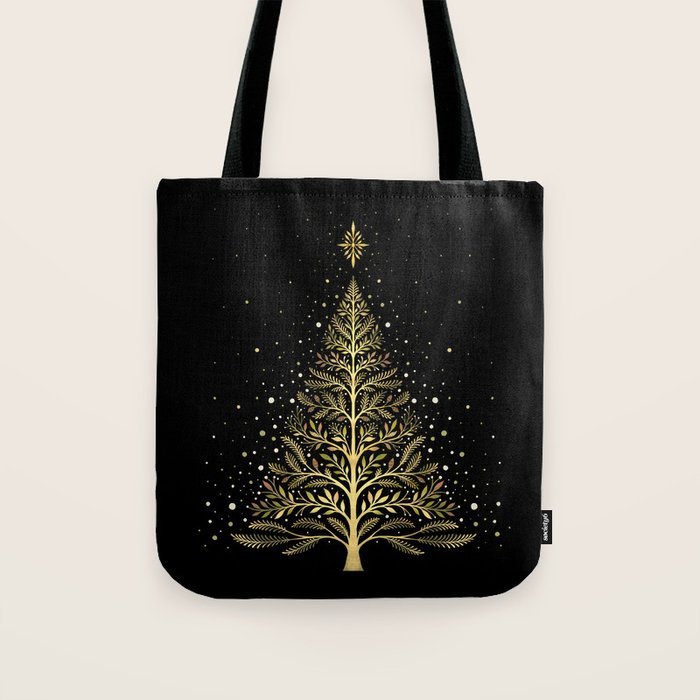 Christmas Night Tree-Glowing Tote Bag Gallery Image 1