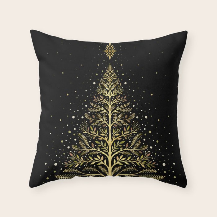Christmas Night Tree-Glowing Throw Pillow Gallery Image 6
