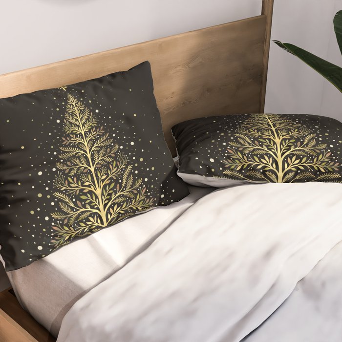 Christmas Night Tree-Glowing Pillow Sham Gallery Image 2