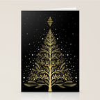 Christmas Night Tree-Glowing Stationery Card Gallery Image 2