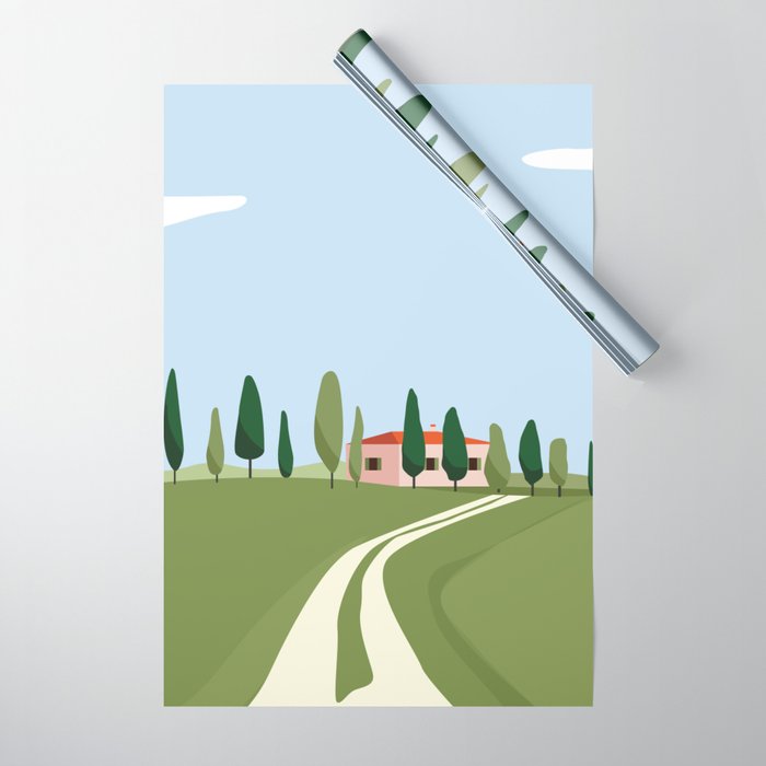 Tuscany landscape, Italy Wrapping Paper Gallery Image 1