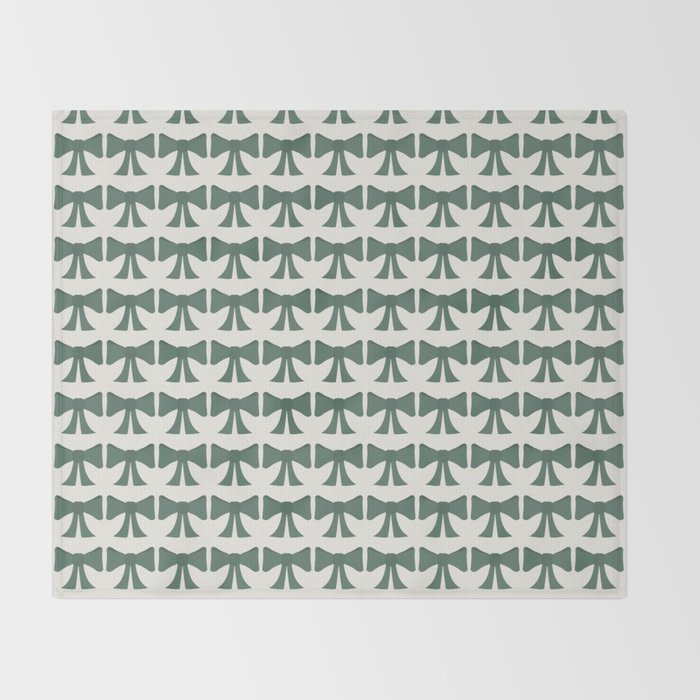 Vintage Bows IV Green Throw Blanket Gallery Image 2