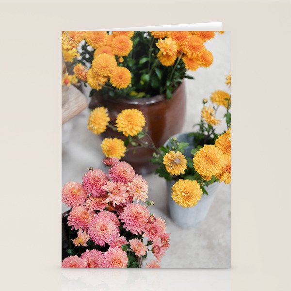 Chrysanthemum Blooms | Autumn Floral Still Life Stationery Card Gallery Image 1