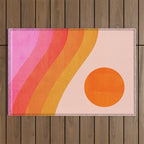 Abstraction_SUNSET_OCEAN_COLOR_POP_ART_Minimalism_009D Outdoor Rug Gallery Image 1