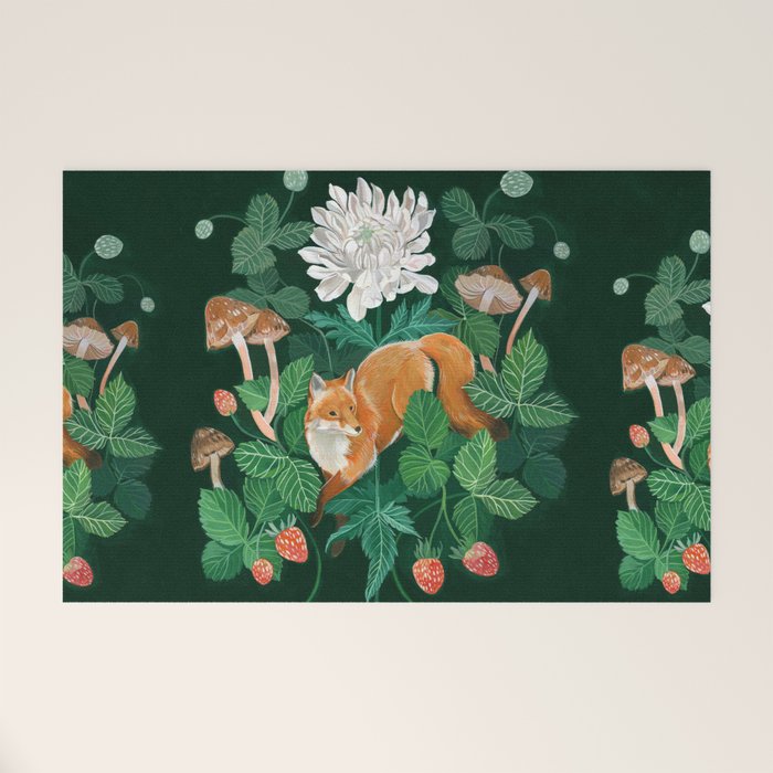 Strawberry Fox Welcome Mat Gallery Image 1