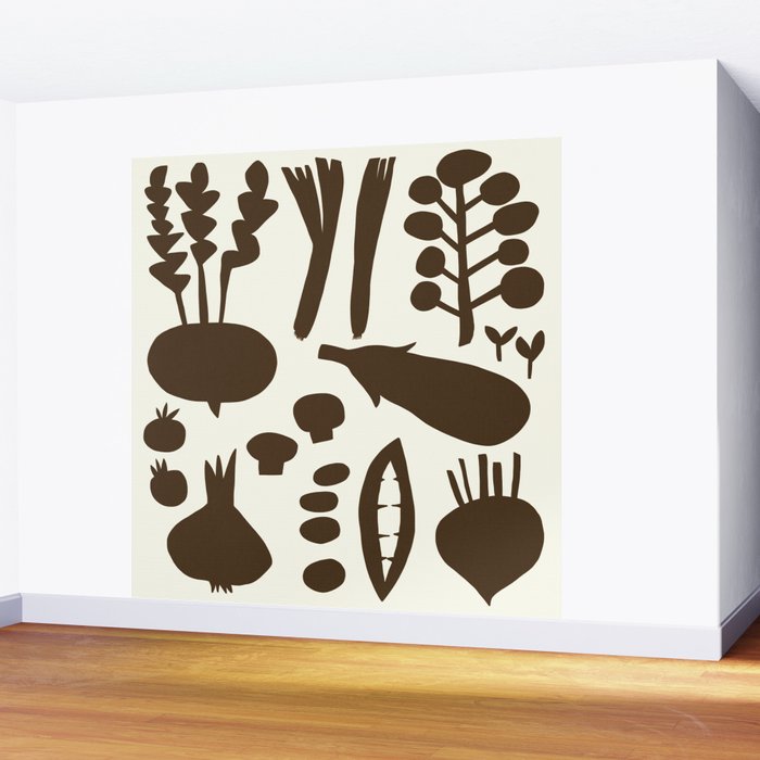 fresh fresh vegetable-black Wall Mural Gallery Image 2