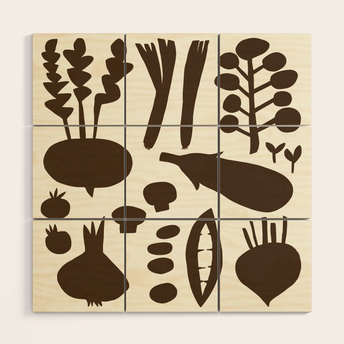 fresh fresh vegetable-black Wood Wall Art Gallery Image 1