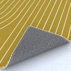 Minimal Line Curvature LXXVIII Golden Chartreuse Mid Century Modern Arch Abstract Rug Gallery Image 4