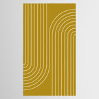 Minimal Line Curvature LXXVIII Golden Chartreuse Mid Century Modern Arch Abstract Tablecloth Gallery Image 2