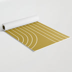 Minimal Line Curvature LXXVIII Golden Chartreuse Mid Century Modern Arch Abstract Yoga Mat Gallery Image 2