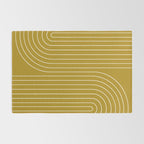 Minimal Line Curvature LXXVIII Golden Chartreuse Mid Century Modern Arch Abstract Rug Gallery Image 2