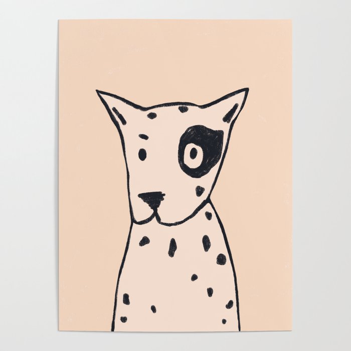 Spotty dog on cream Poster Gallery Image 4