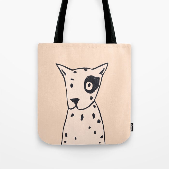 Spotty dog on cream Tote Bag Gallery Image 1