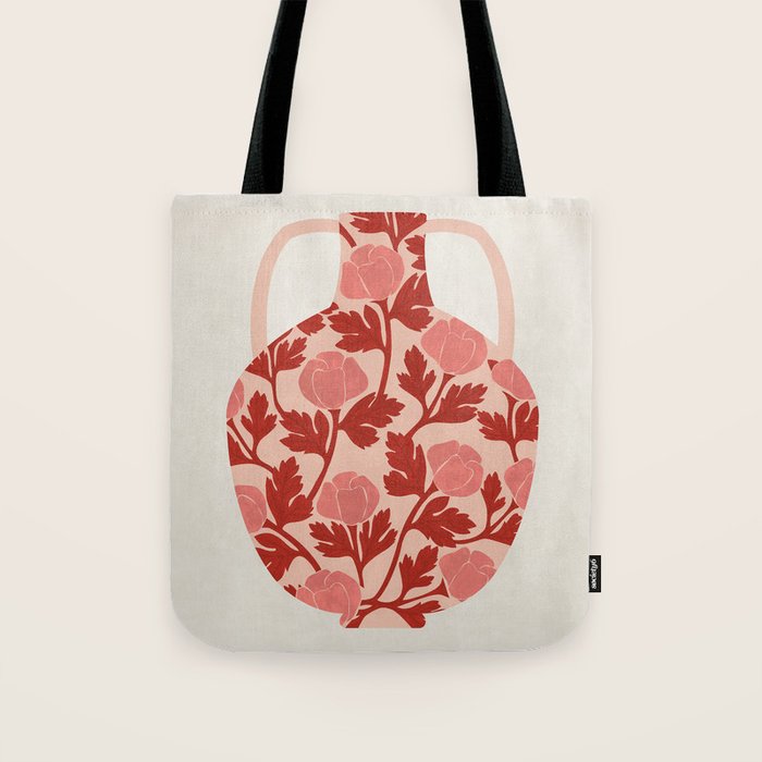 Vase of red roses collection Tote Bag Gallery Image 1