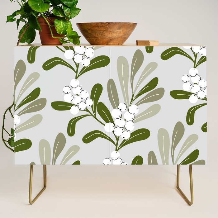 Mistletoe Pattern - Green Credenza Gallery Image 1
