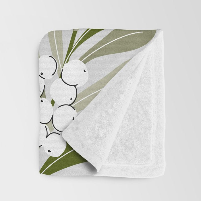 Mistletoe Pattern - Green Throw Blanket Gallery Image 3