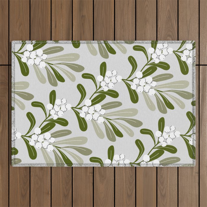 Mistletoe Pattern - Green Outdoor Rug Gallery Image 1
