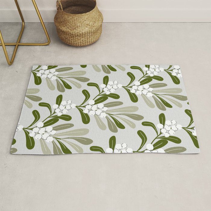 Mistletoe Pattern - Green Rug Gallery Image 1