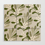 Mistletoe Pattern - Green Wood Wall Art Gallery Image 1