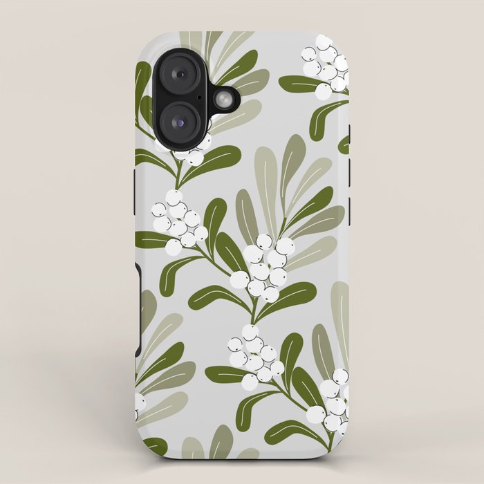 Mistletoe Pattern - Green iPhone Case Gallery Image 1