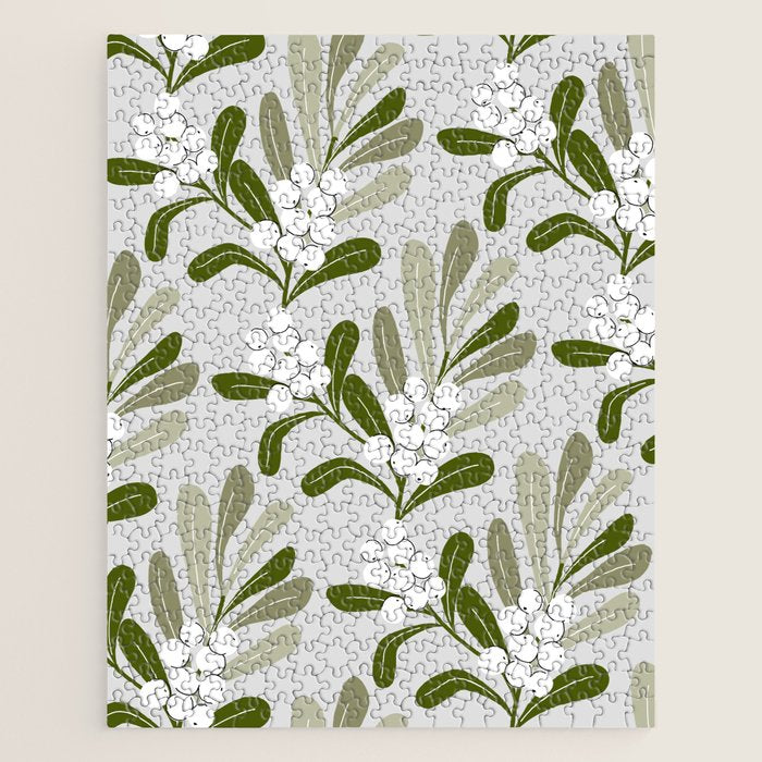 Mistletoe Pattern - Green Jigsaw Puzzle Gallery Image 1