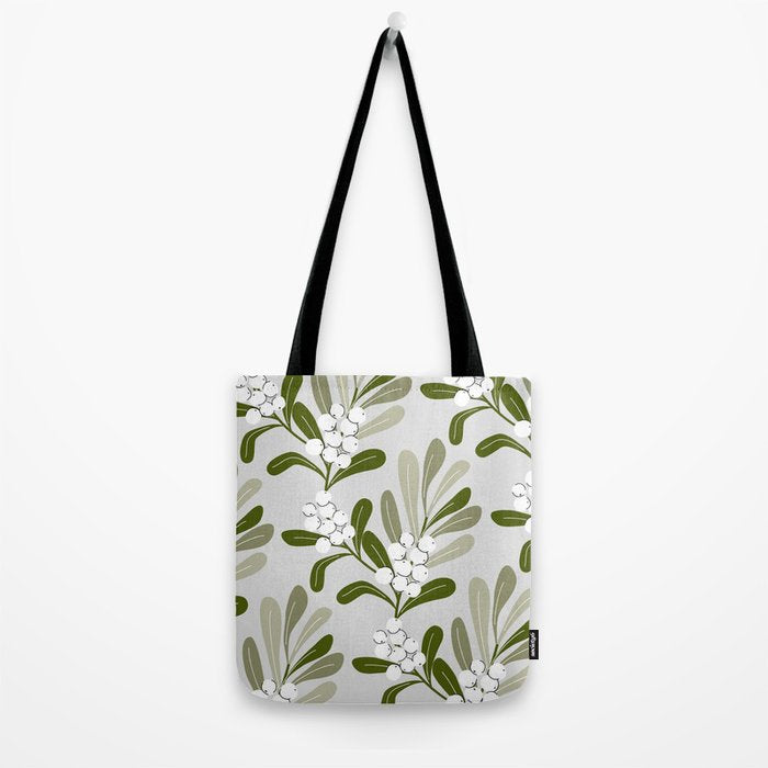 Mistletoe Pattern - Green Tote Bag Gallery Image 2