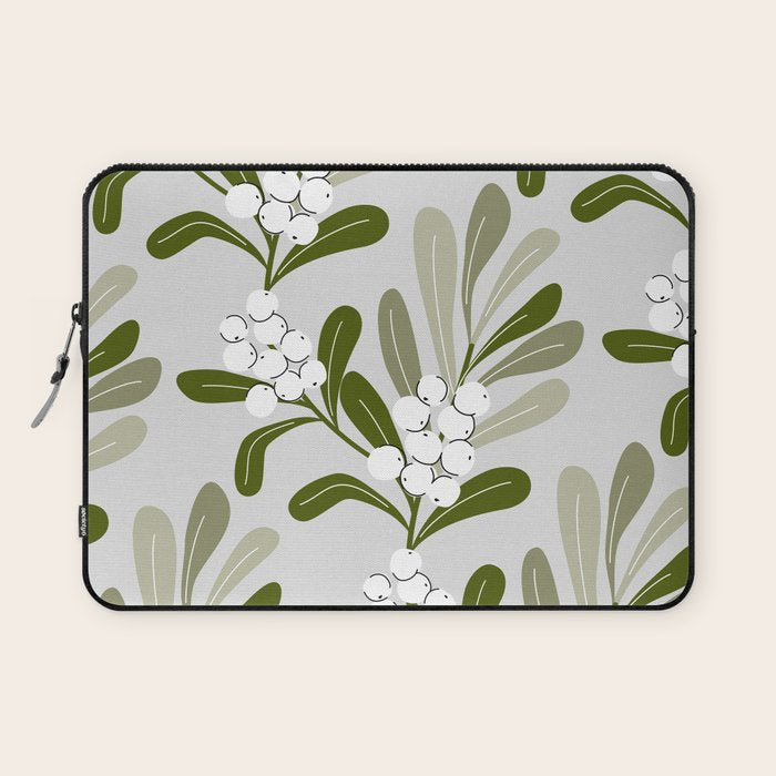 Mistletoe Pattern - Green Laptop Sleeve Gallery Image 1