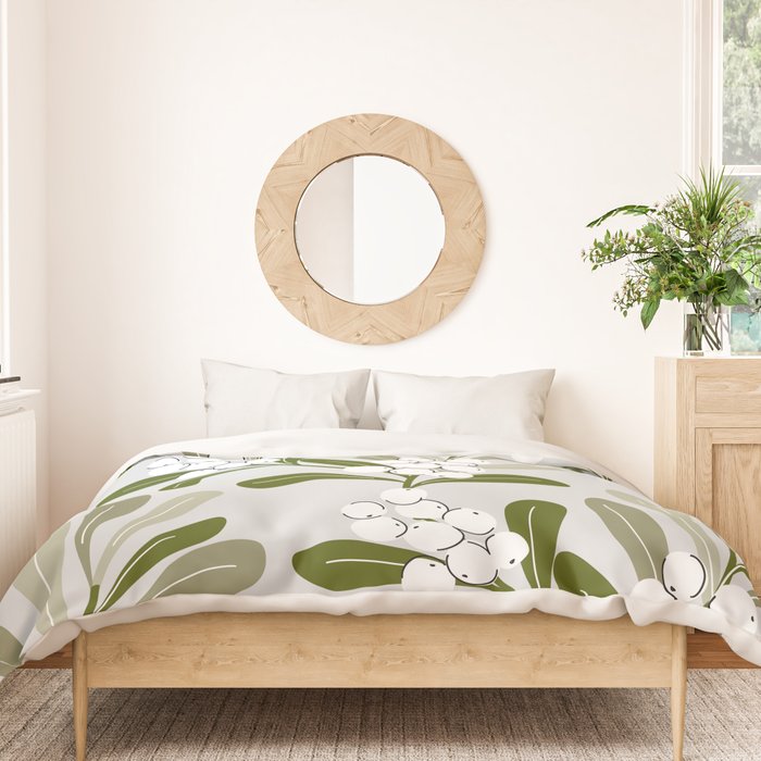 Mistletoe Pattern - Green Duvet Cover Gallery Image 3