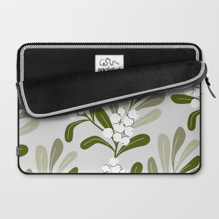 Mistletoe Pattern - Green Laptop Sleeve Gallery Image 2