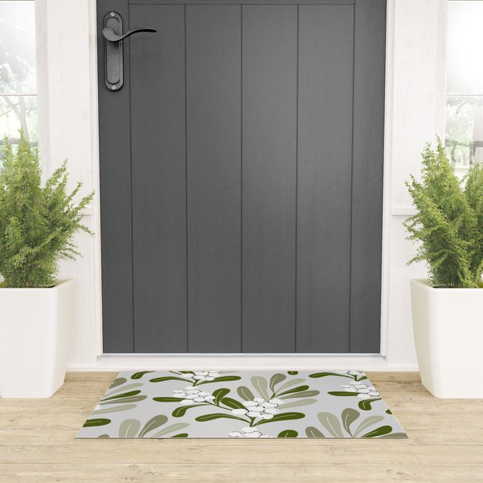 Mistletoe Pattern - Green Welcome Mat Gallery Image 3