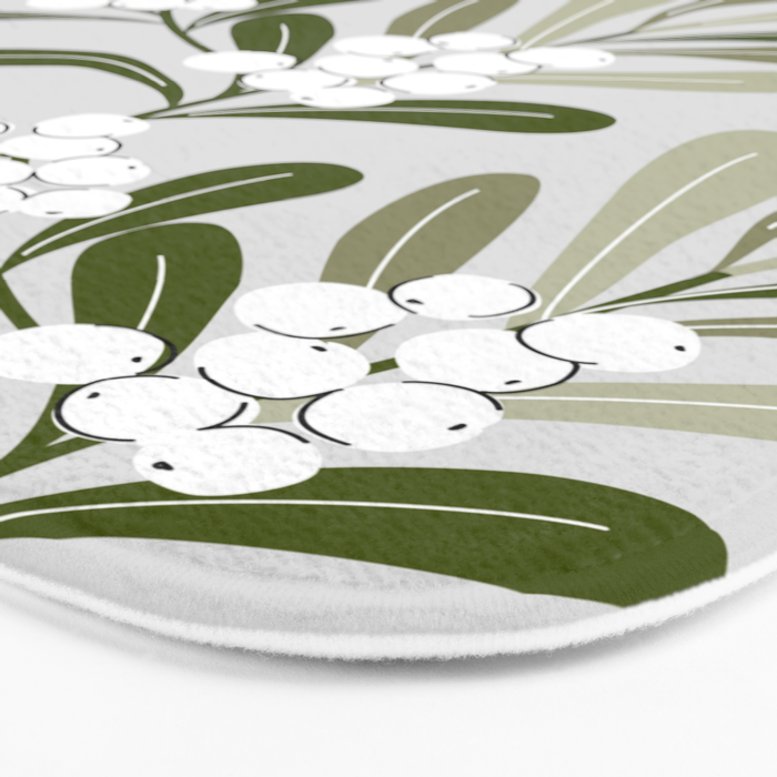 Mistletoe Pattern - Green Bath Mat Gallery Image 3