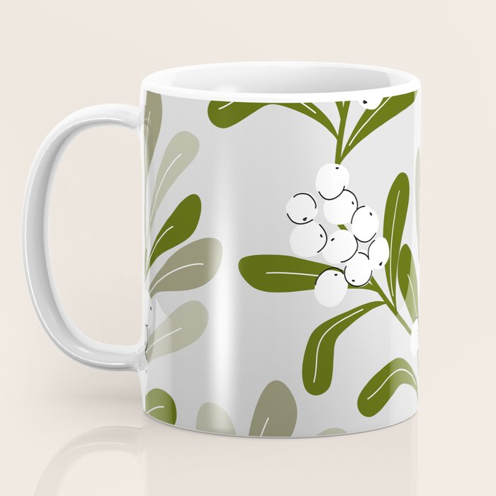 Mistletoe Pattern - Green Coffee Mug Gallery Image 3