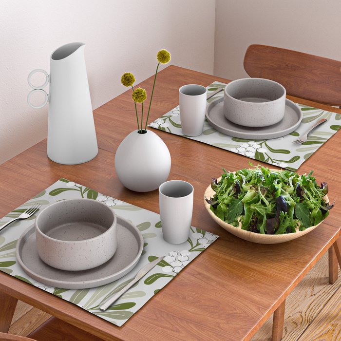 Mistletoe Pattern - Green Placemat Gallery Image 2